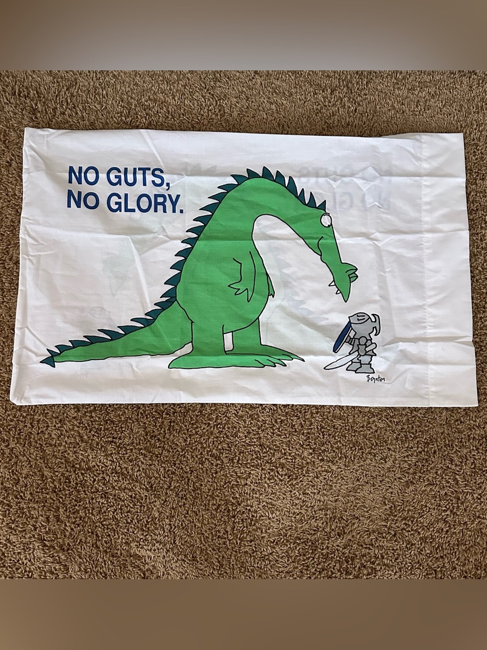 RARE Vintage Sandra Boynton Pillowcase No Guts No Glory